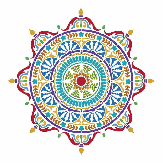 Colorful mandala stencil