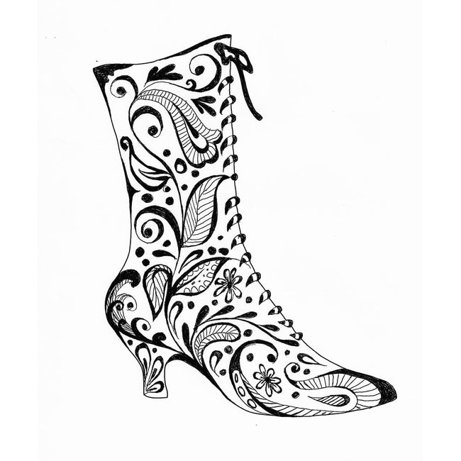 Coloring-pages-designs-stencils-stencil-Granny_s_Boot