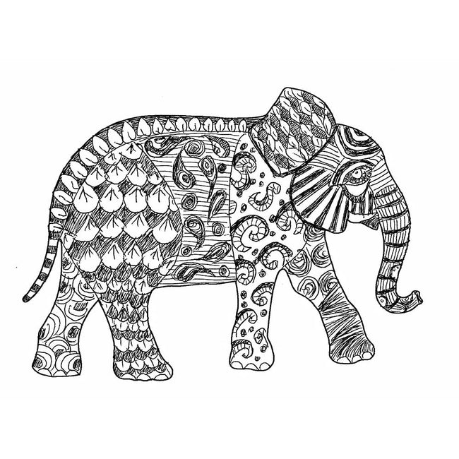 Coloring-pages-designs-stencils-stencil-elephant