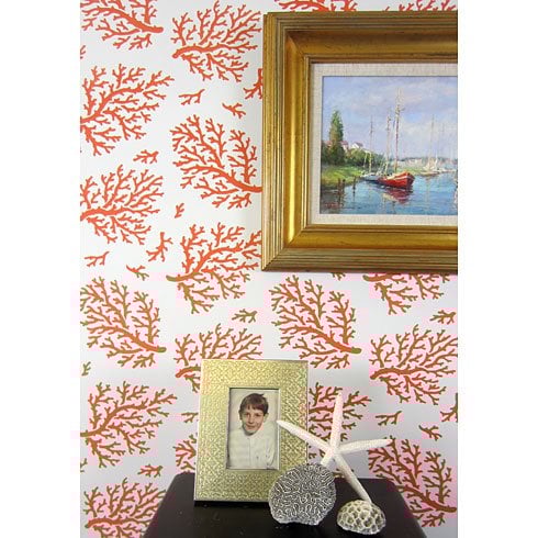 Coral-wall-pattern-beach-style-decor