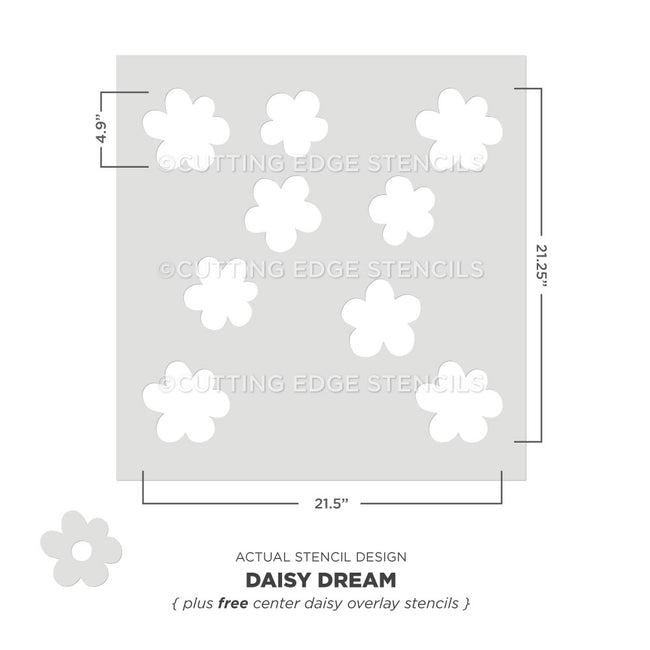 daisy dream wall stencil actual photo representation