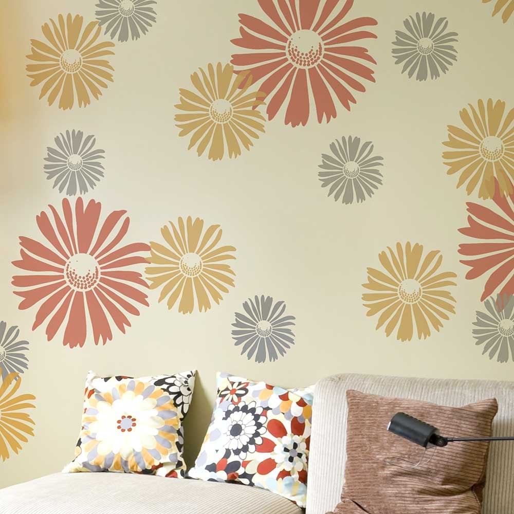 Daisy-flower-wall-stencils-flower-stencil