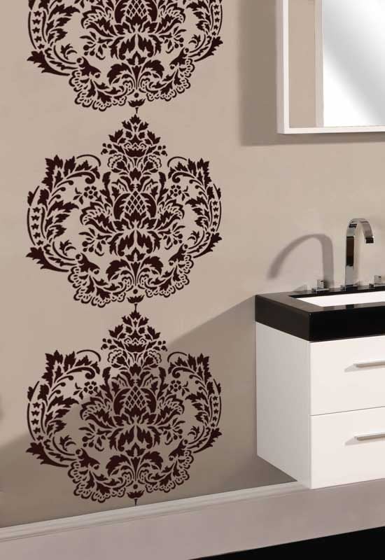 Damask stencil for walls. Wall stencils by Cutting Edge Stencils
