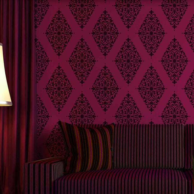 Damask stencil arabesque brocade pattern stencils