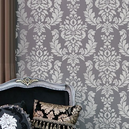 Damask Stencil for walls. Reusable damask stencils for elegant wall decor.