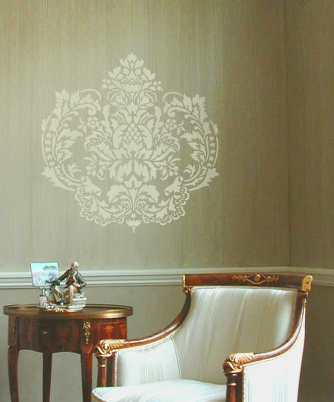 Large Damask stencil for walls. Wall stencils by Cutting Edge Stencils