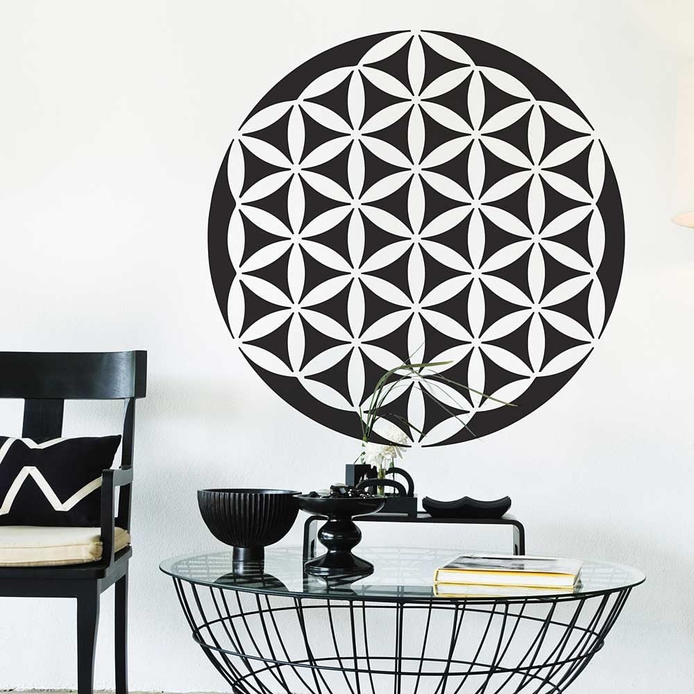 Flower of life decal mandala wall stencil yoga wall art mandalas for walls and ceiling
