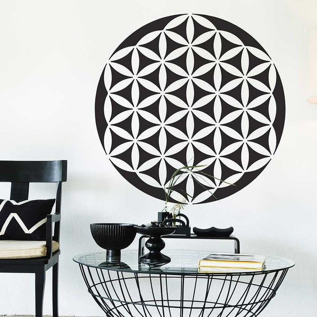 Flower of life decal mandala wall stencil yoga wall art mandalas for walls and ceiling