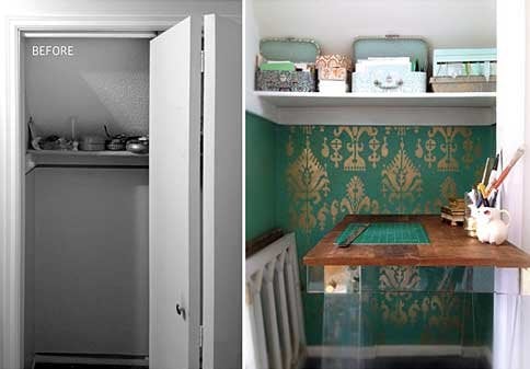 Ikat-stencil-closet-makeover