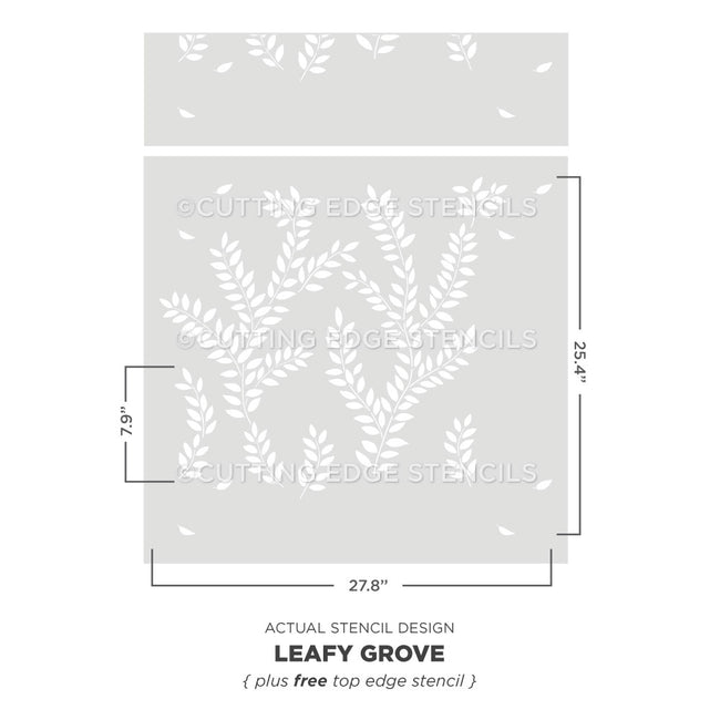 leafy grove stencil pattern for walls