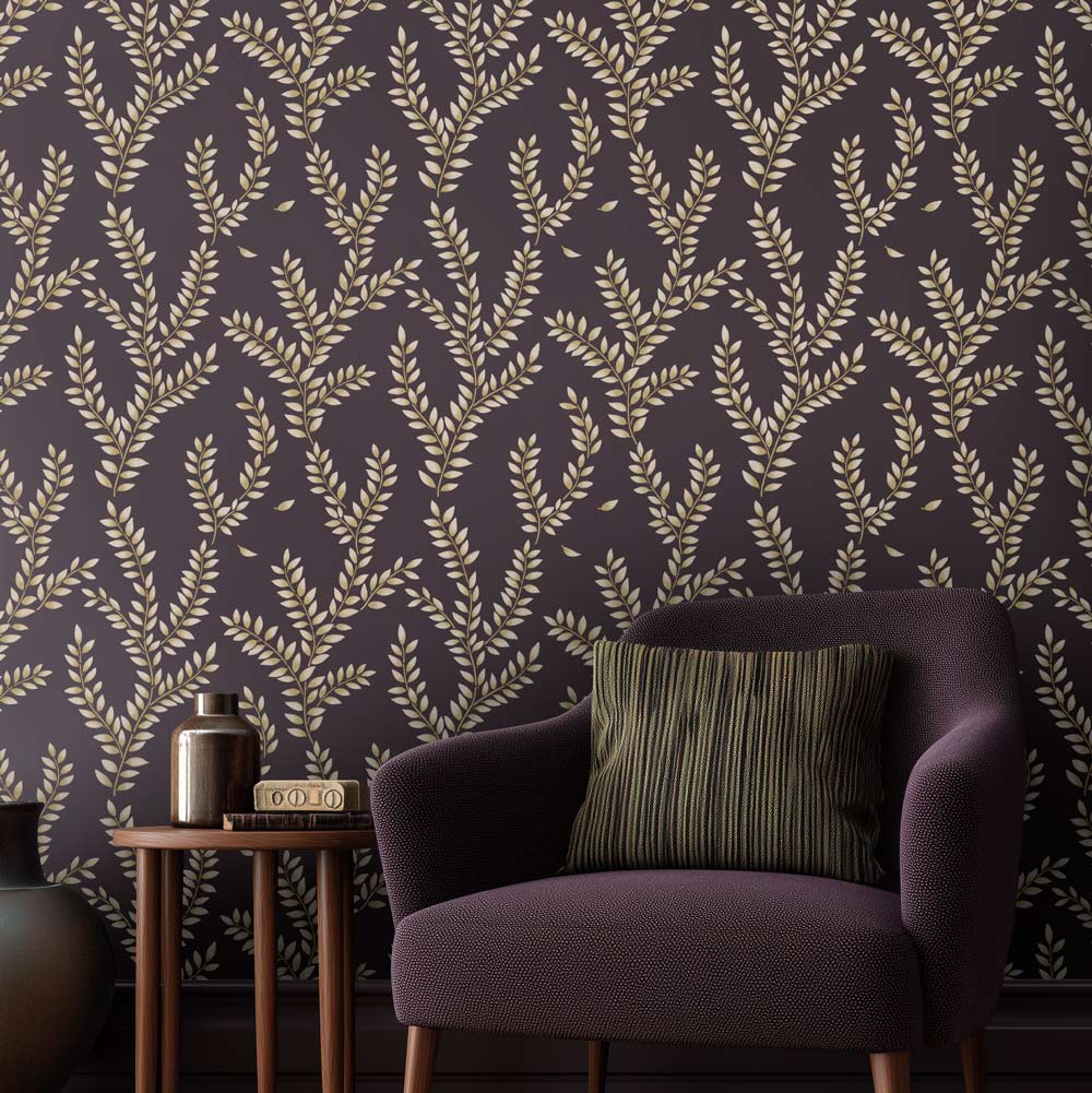 leafy grove stencil pattern for walls