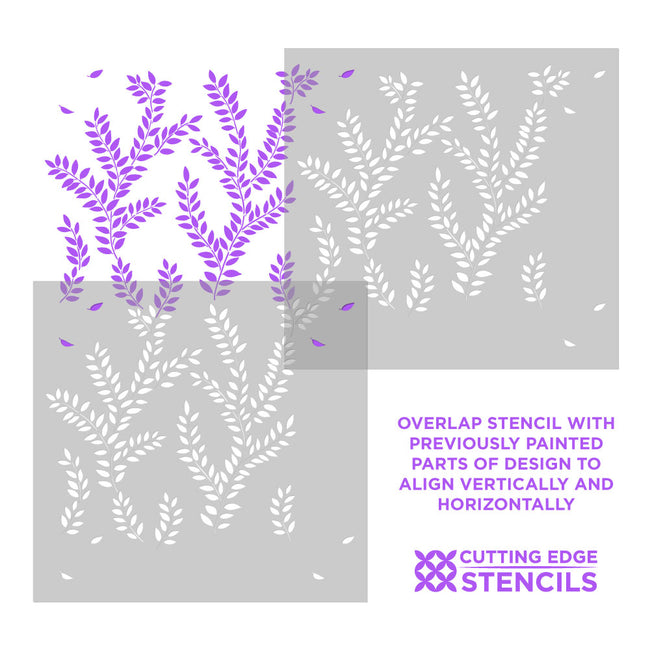leafy grove stencil pattern for walls