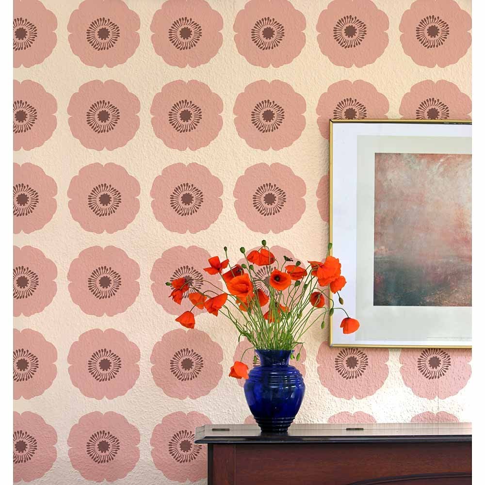 Poppy-blossoms-stencil-wallpaper-pattern-walls