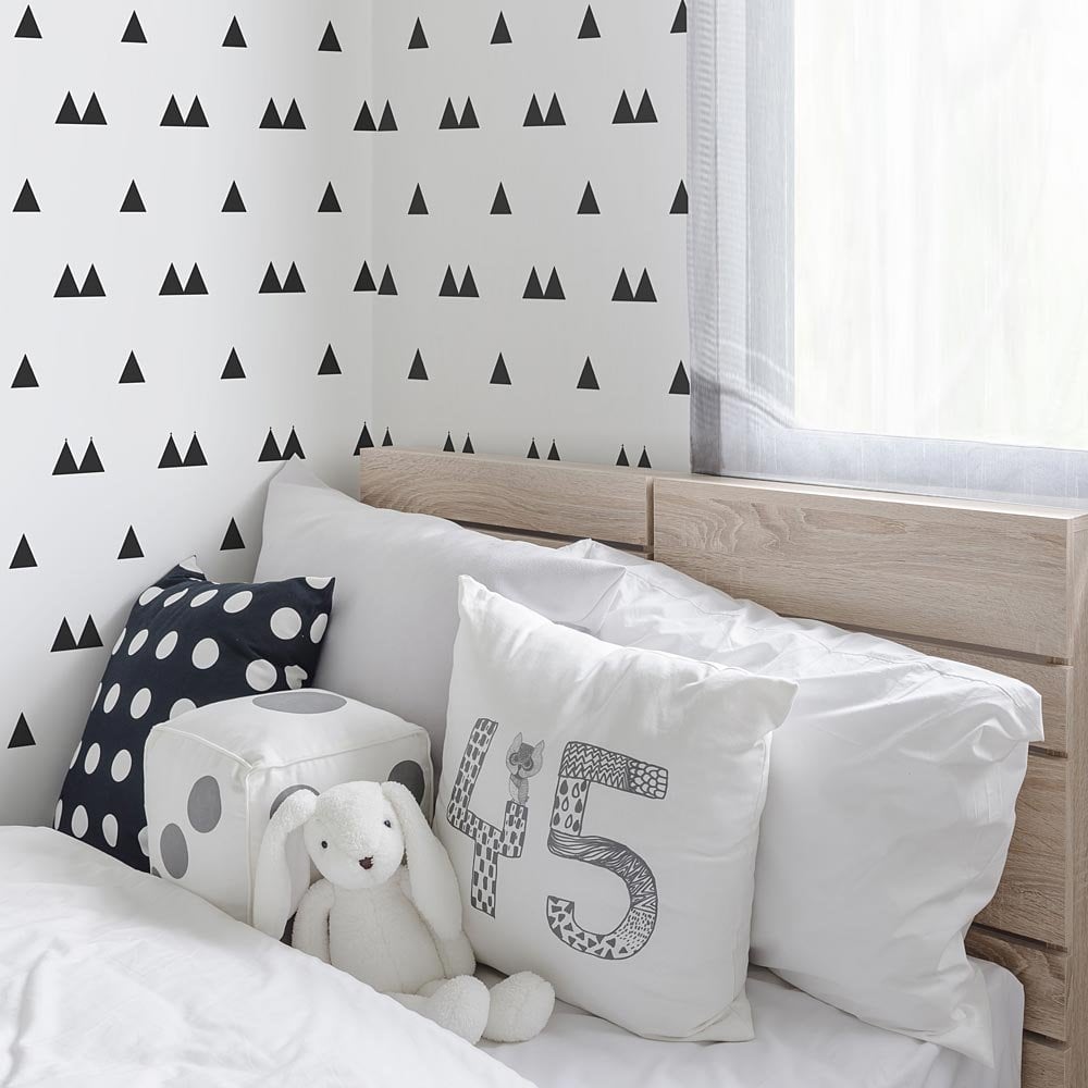 Scandinavian triangle nursery decal stencils for modern minimalist decor