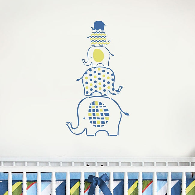 Stacked-elephants-baby-nursery-stencil-decor-decal