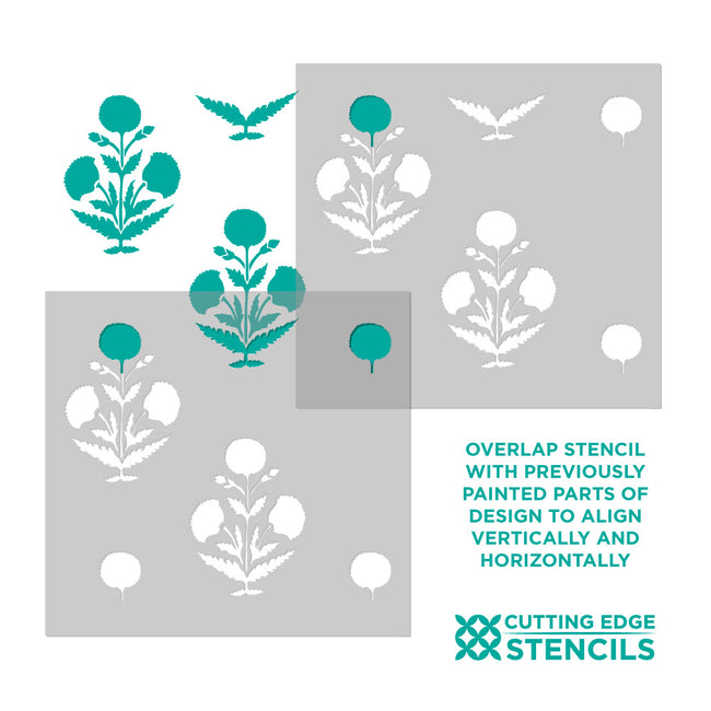 wall stencil poppy alignment