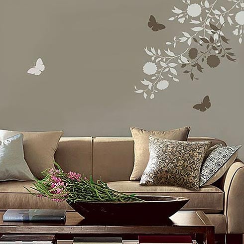 floral stencil branch