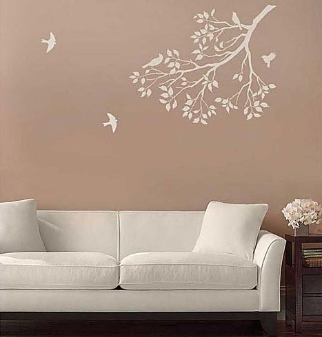 Spring Songbirds Wall Stencil