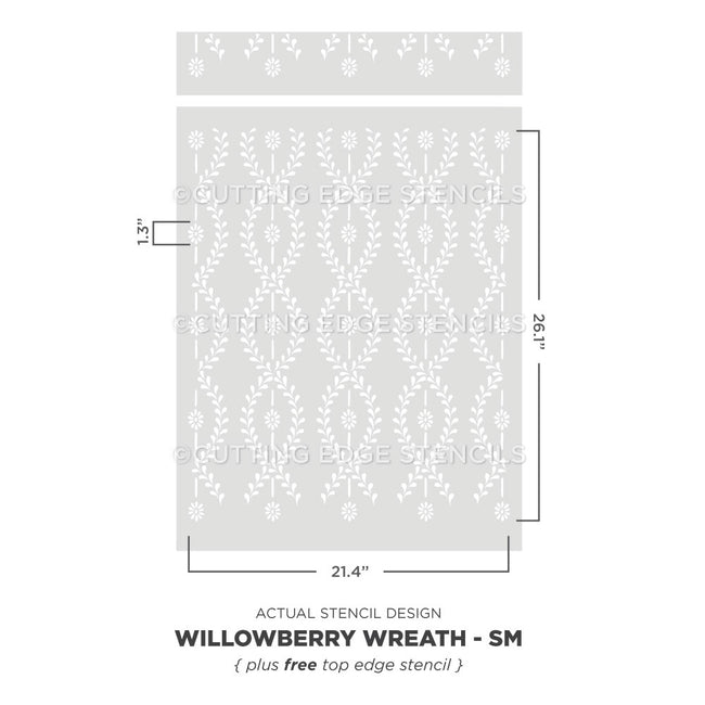 Willowberry Wreath Wall Stencil