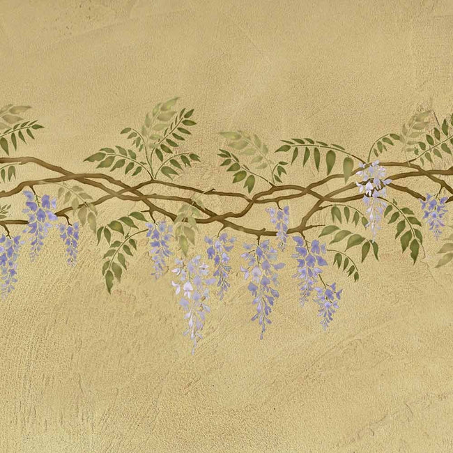 Wisteria-stencil-border-vine-stencils-flower-stencils