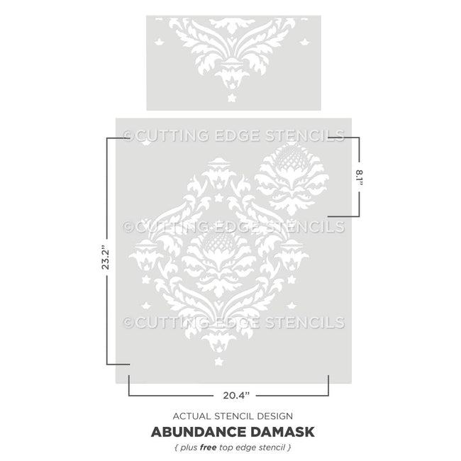 Abundance Damask wall stencil