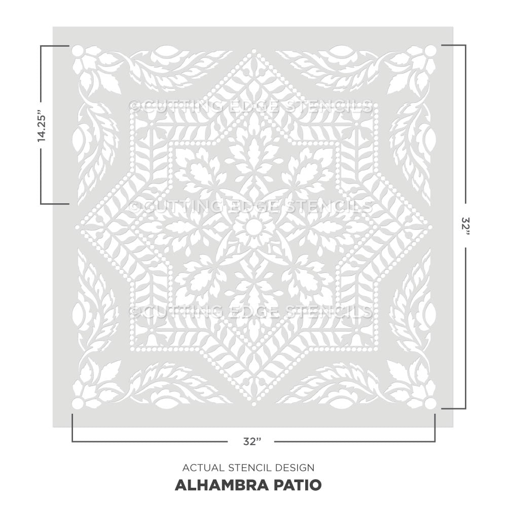 actual stencil image of Alhambra Stencil concrete patio