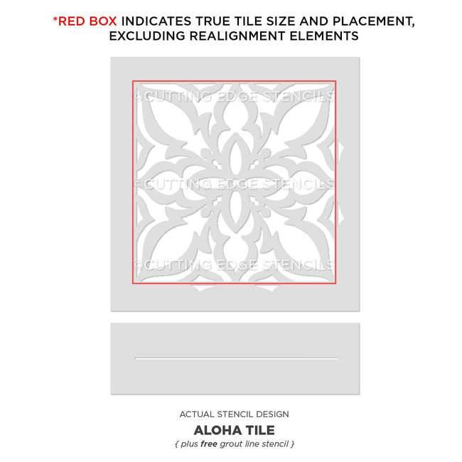 aloha tribal tile stencil design