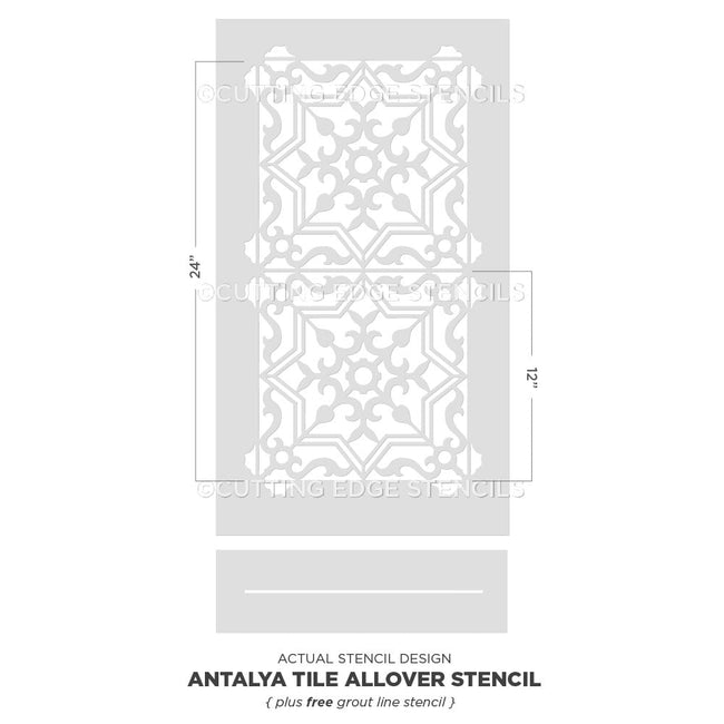 Tile stencil for painting floor