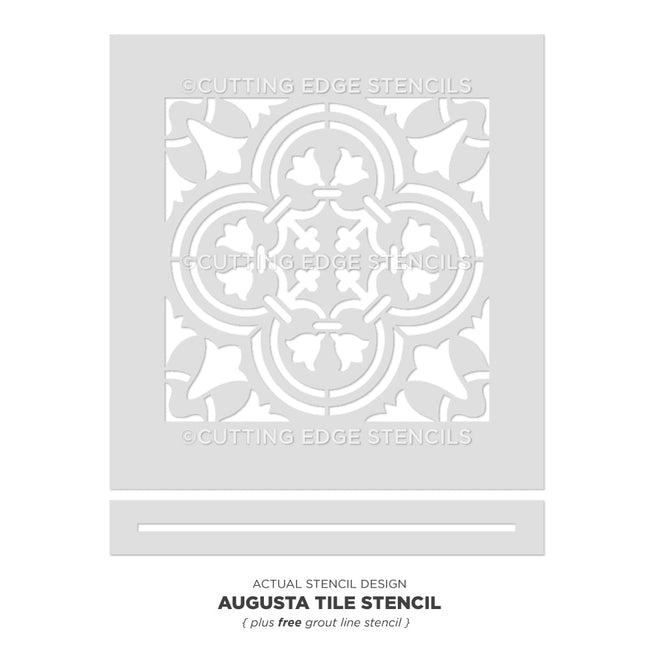 Augusta Tile Stencil Design Painted Floors Stenciling