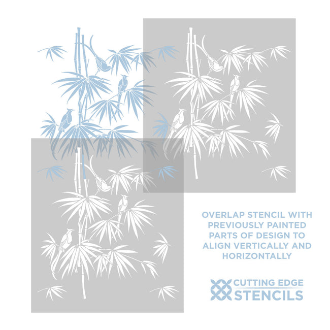 bamboo chinoiserie stencil pattern alignment instructions