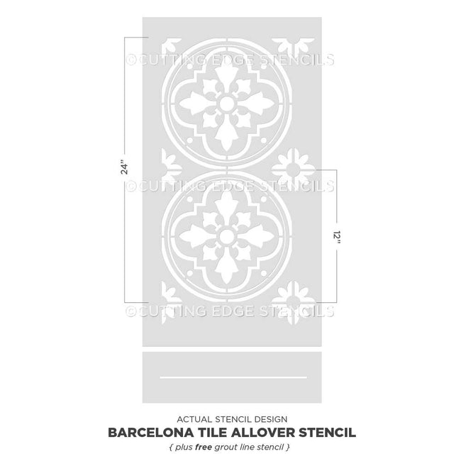 Tile stencil for painting floor