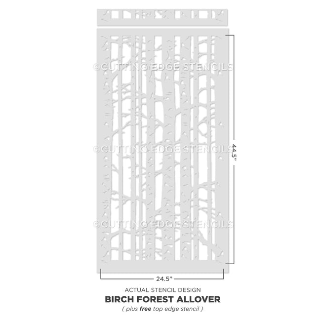birch forest stencil