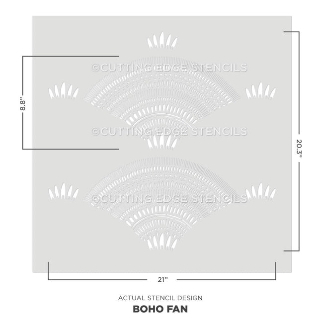 boho fans wall stencil actual stencil image for walls