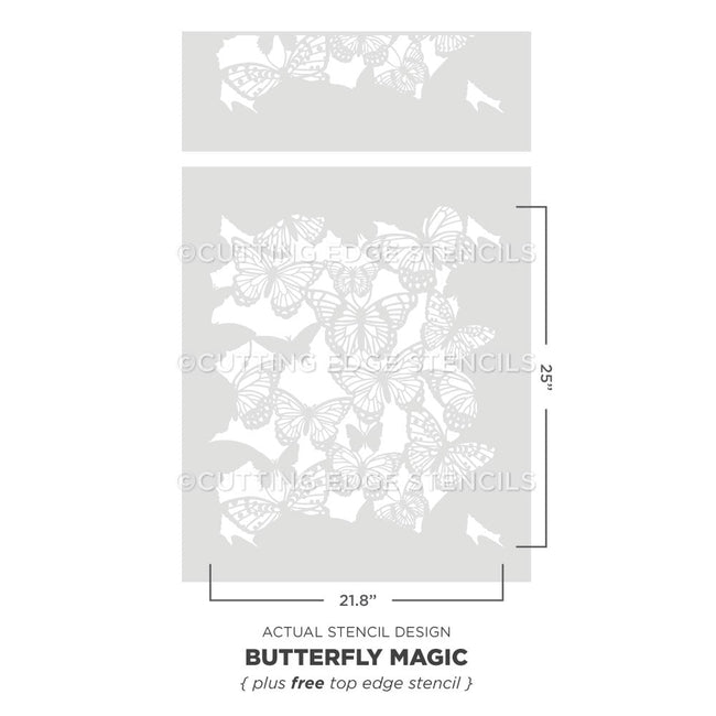 Butterfly magic stencil for walls