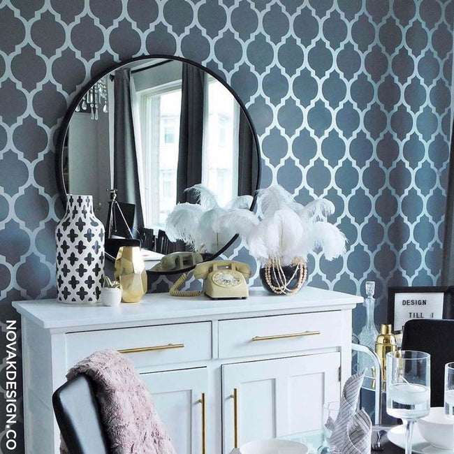 casablanca moroccan wall stencil