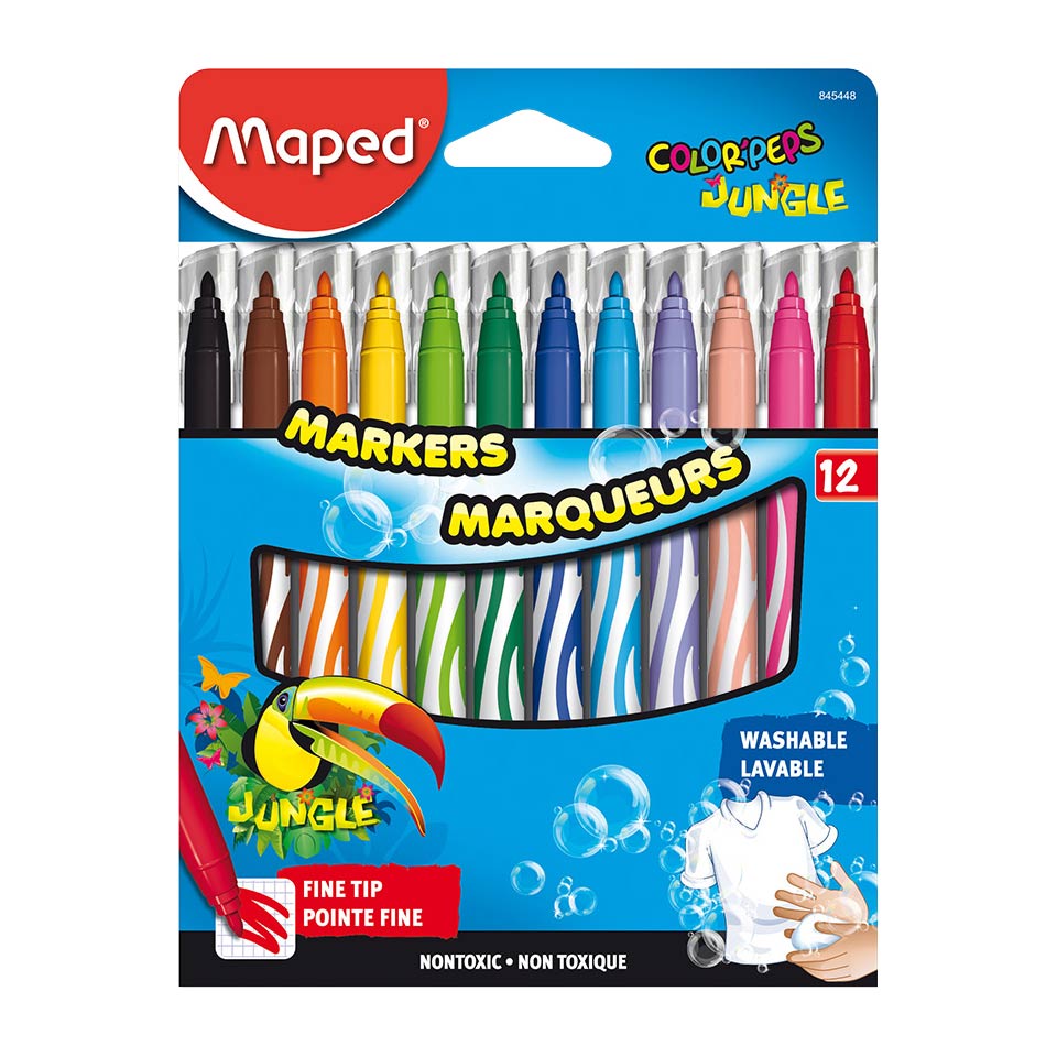 12 washable markers