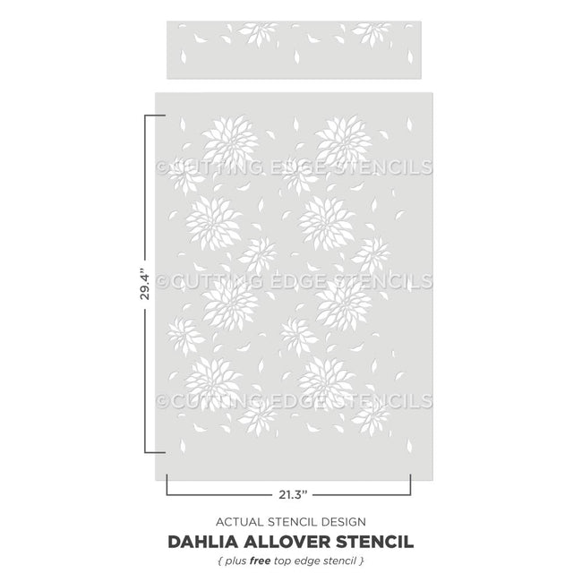 dahlia flower wall stencil