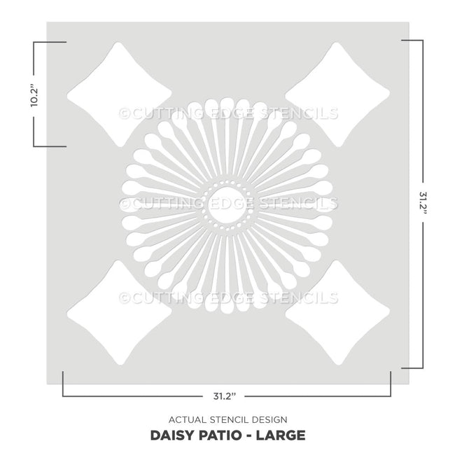 daisy patio stencil contrete tile stencil actual image