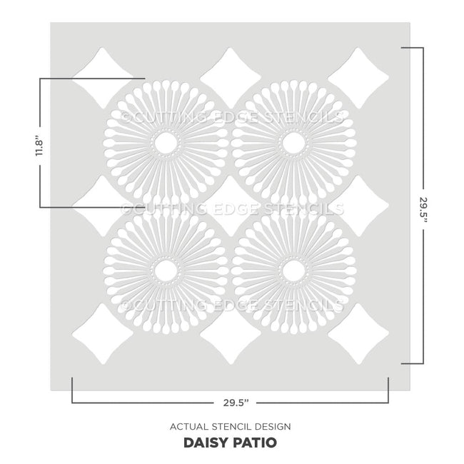 daisy patio stencil actual stencil image floral patio design