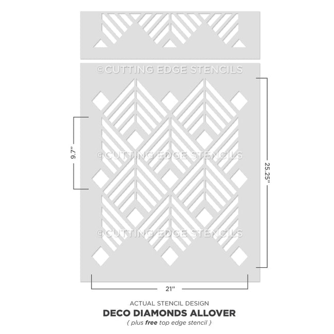 Art Deco Stencil Diamonds Wallpaper Stencil Design Actual
