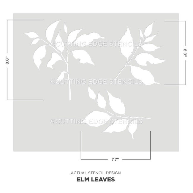 elm leaves stencil design