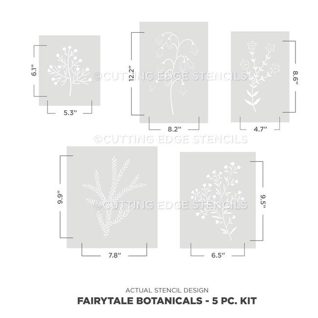 fairy botanicals wall stencil actual stencil kit image