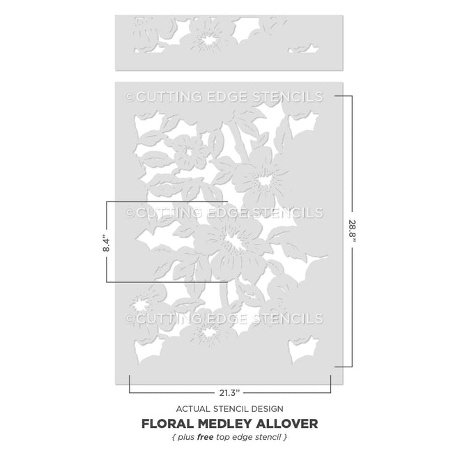 floral medley stencil actual