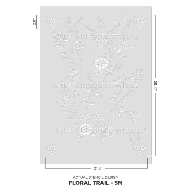 floral trail wall pattern actual size small