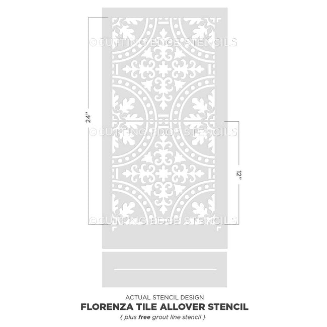 Florenza Tile Stencil Size Medium