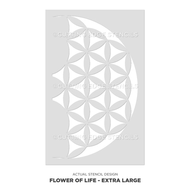 Flower Of Life Mandala Stencil Half Actual