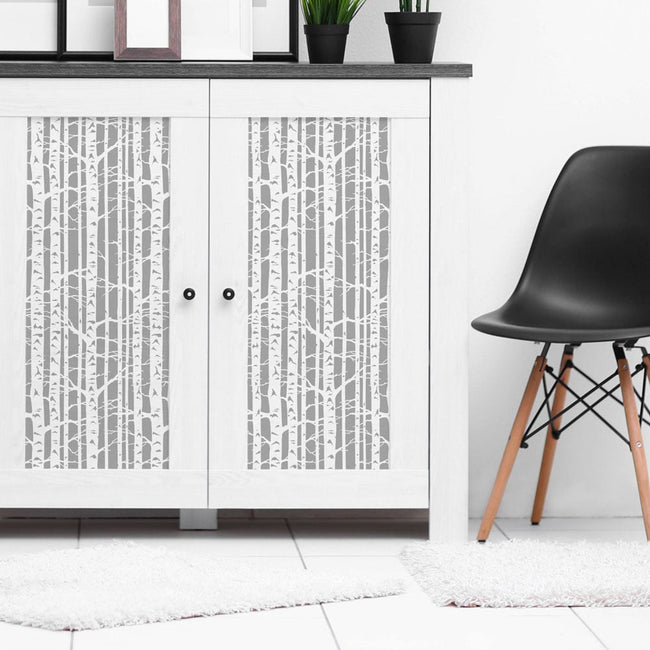 Furniture-Stencils-Stenciled-White-Chest-Birch-Forest