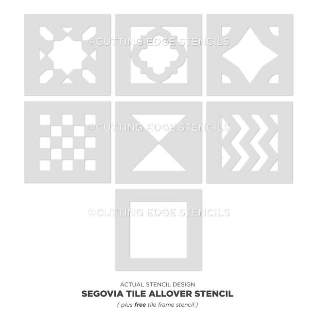 Geometric Tile Stencil Painted Floors Tiles Stenciling