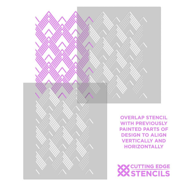 geometric wall pattern stencil lexington design