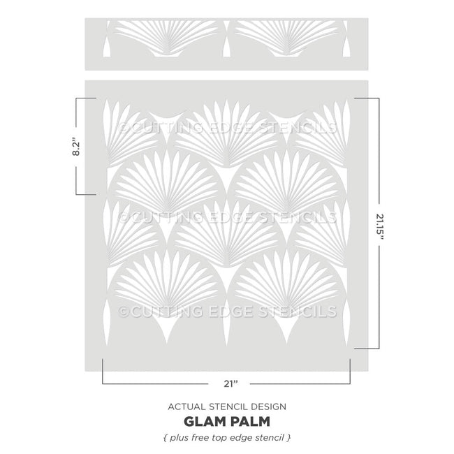 glam palm wall stencil actual stencil image